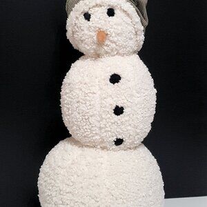 NEW Pottery Barn Teen Snowman Pillow 8.5" wide x 18" high